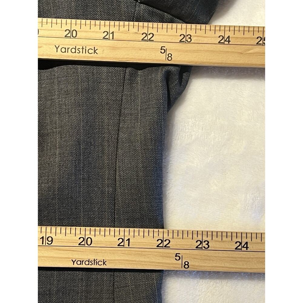 Hart Schaffner Marx 44L 37x30 Steel Gray Light Tan Stripe Suit Micro Hopsack - Picture 12 of 16